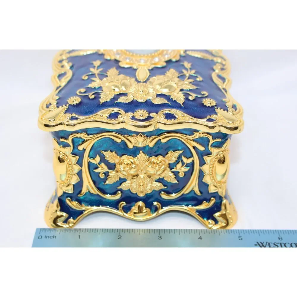 Unused VTG Hipiwe Embellished Cobalt, Crystals & Intricate Gold Details Jewelry